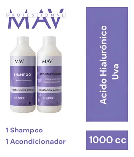 Shampoo Uva y Ácido Hialurónico 1L Mav Profesional