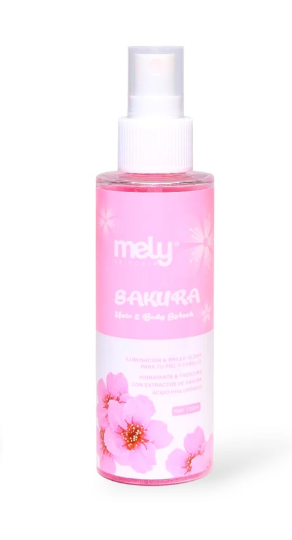 Spray Glitter Corporal y Cabello Sakura 120 ml Mely