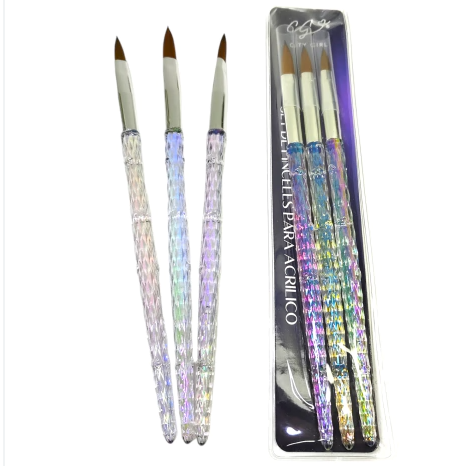 Pincel de Gel City Girl, Set de 3 Piezas. Marca City Girl