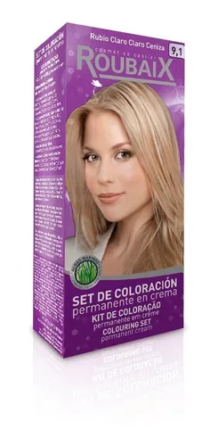 Kit Tintura Tono 9.1 Rubio Muy Claro Ceniza Roubaix